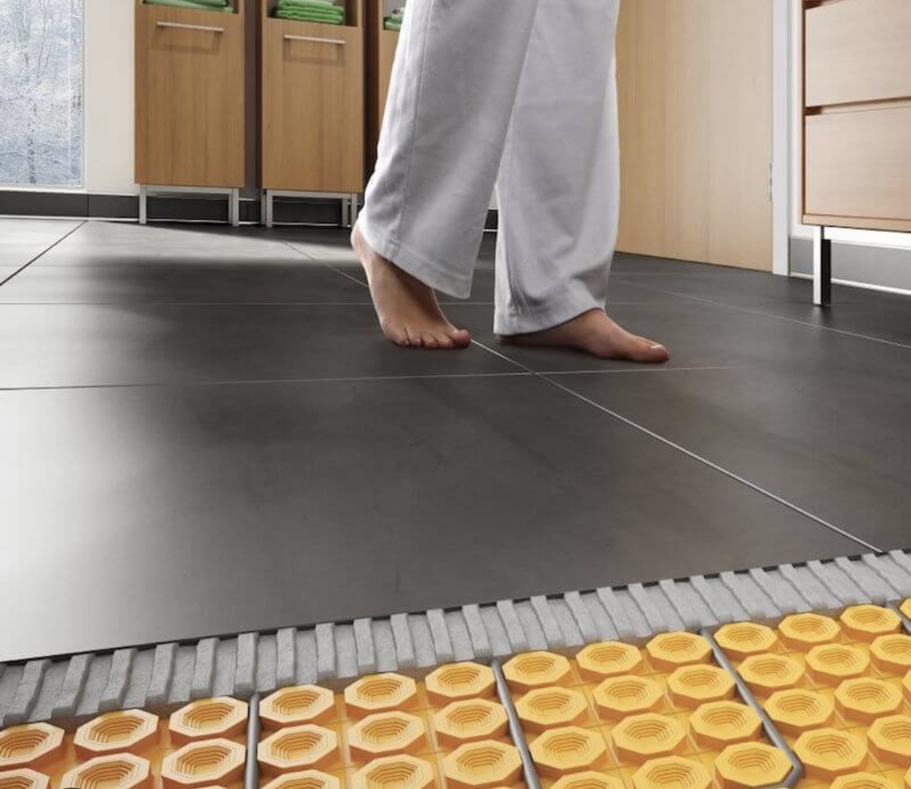 Electric heated floors under tile and LVP